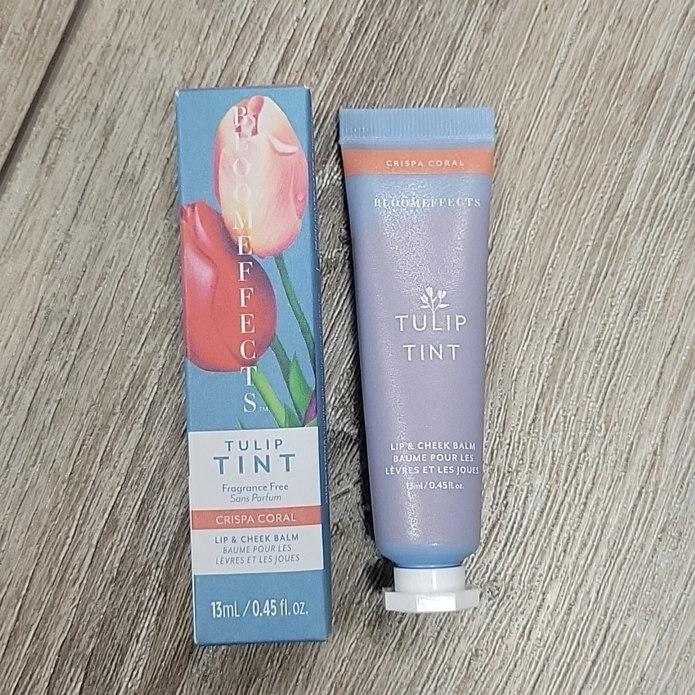 NIB Bloomeffects Tulip Tint Lip and Cheek Balm in Crispa Coral